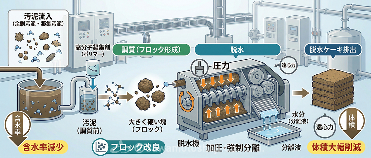汚泥脱水のイメージ